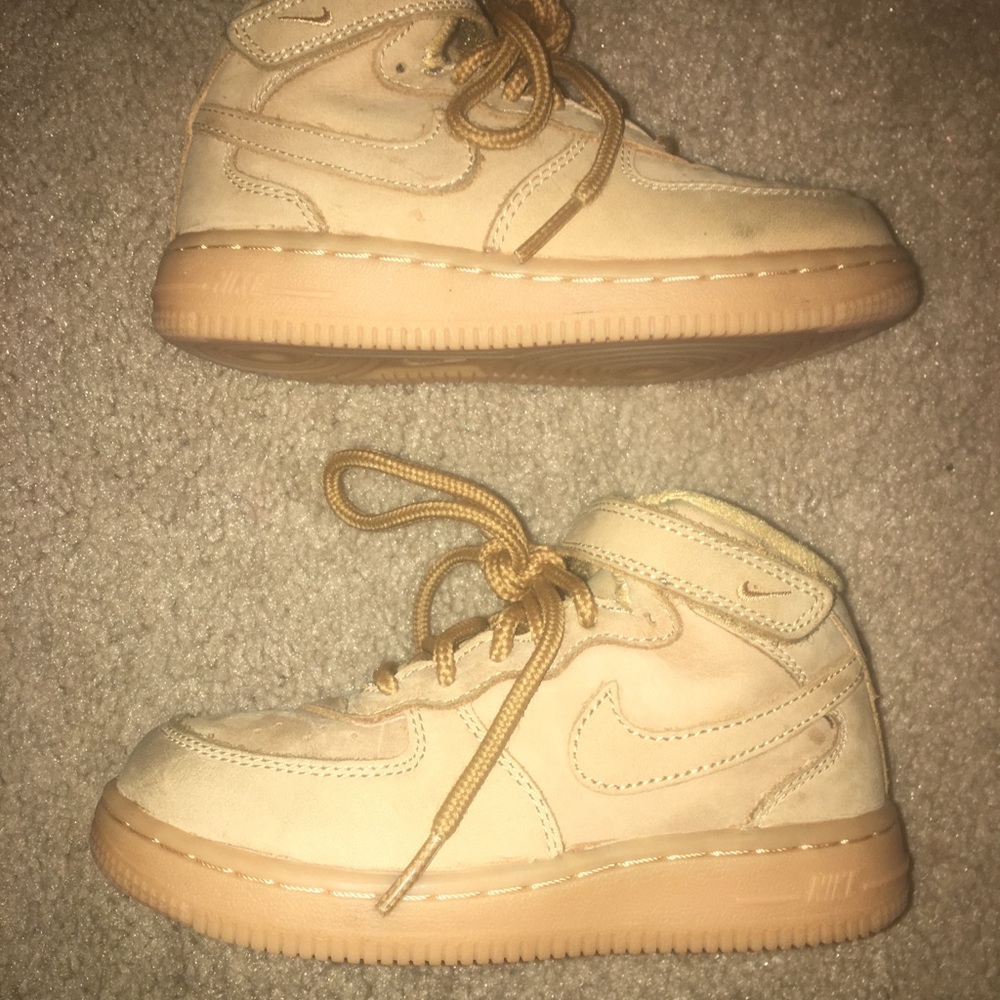 Nike Air Force 1's -- Wheat   (Toddler)